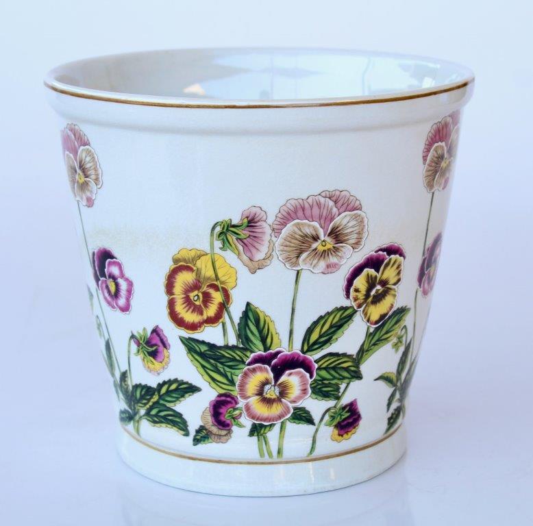 Pink Pansy Round Planter